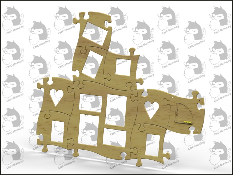 CNC-Monkey - Puzzle - Bilderrahmen - groß 2x2