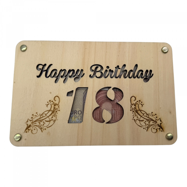 Geldgeschenk Happy Birthday 18 (Sterne)